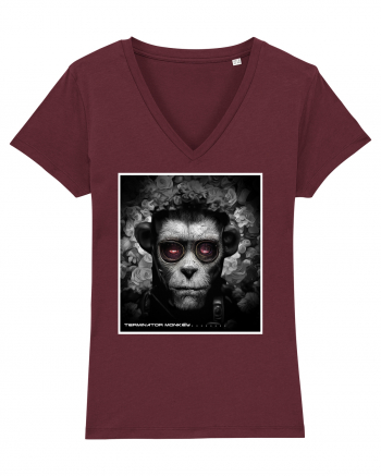 black and white monkey Burgundy