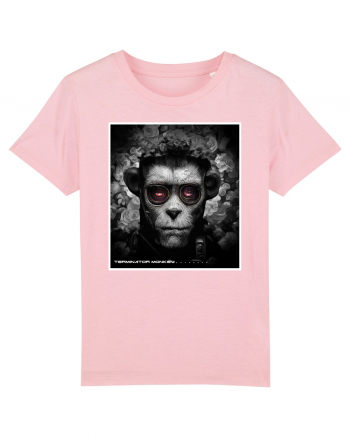 black and white monkey Cotton Pink