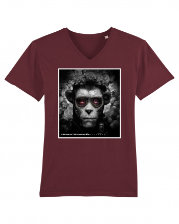 black and white monkey Burgundy