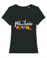 Halloween Trick Or Treat Tricou mânecă scurtă guler larg fitted Damă Expresser