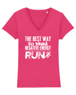 RUN Tricou mânecă scurtă guler V Damă Evoker