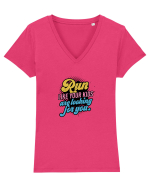 Run like your kids are looking for you Tricou mânecă scurtă guler V Damă Evoker