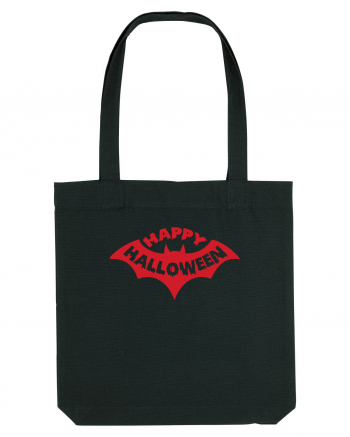 Happy Halloween Red Bat Black