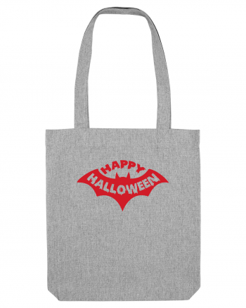 Happy Halloween Red Bat Heather Grey