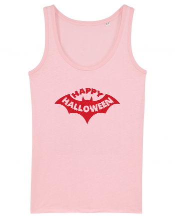 Happy Halloween Red Bat Cotton Pink