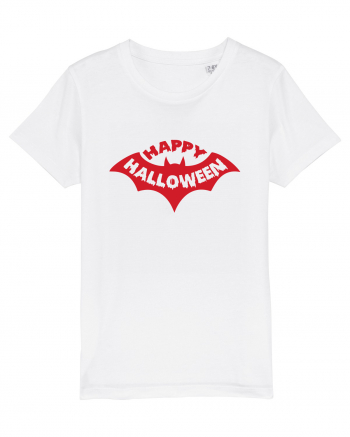 Happy Halloween Red Bat White