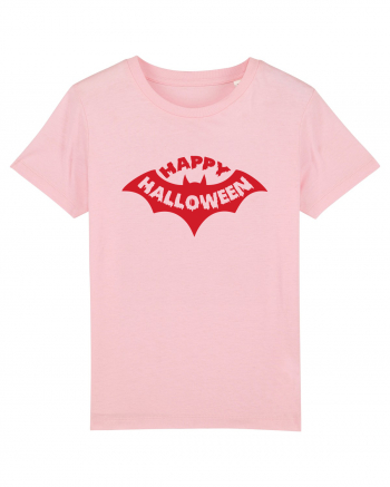 Happy Halloween Red Bat Cotton Pink