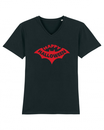 Happy Halloween Red Bat Black