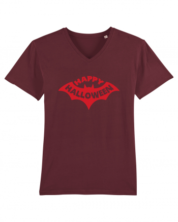 Happy Halloween Red Bat Burgundy
