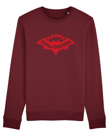 Happy Halloween Red Bat Burgundy