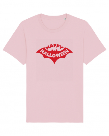 Happy Halloween Red Bat Cotton Pink