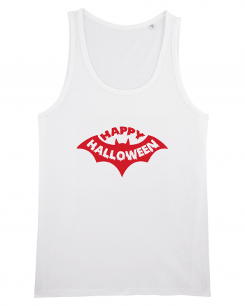 Happy Halloween Red Bat White