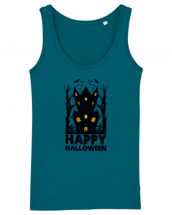 Happy Halloween Black Haunted House Ocean Depth