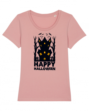 Happy Halloween Black Haunted House Canyon Pink