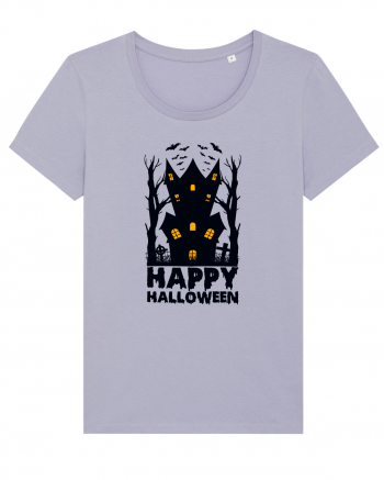 Happy Halloween Black Haunted House Lavender