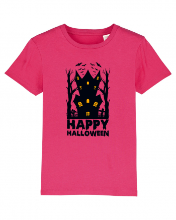 Happy Halloween Black Haunted House Raspberry