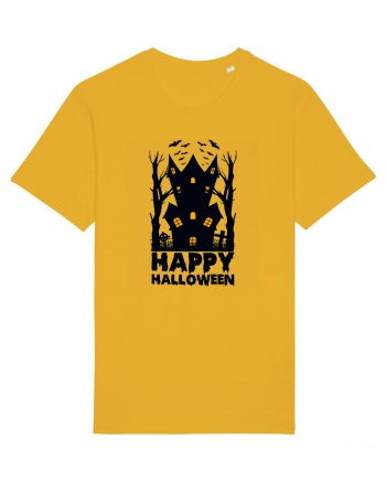 Happy Halloween Black Haunted House Spectra Yellow