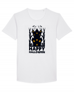 Happy Halloween Black Haunted House Tricou mânecă scurtă guler larg Bărbat Skater