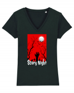 Scary Red Night Tricou mânecă scurtă guler V Damă Evoker