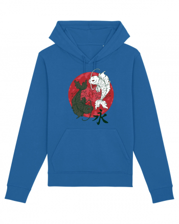Yin And Yang Moon And Koi Fish Royal Blue