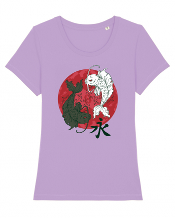 Yin And Yang Moon And Koi Fish Lavender Dawn