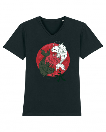 Yin And Yang Moon And Koi Fish Black