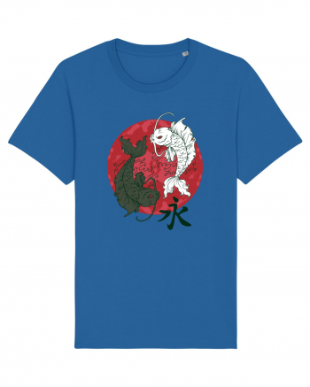 Yin And Yang Moon And Koi Fish Royal Blue