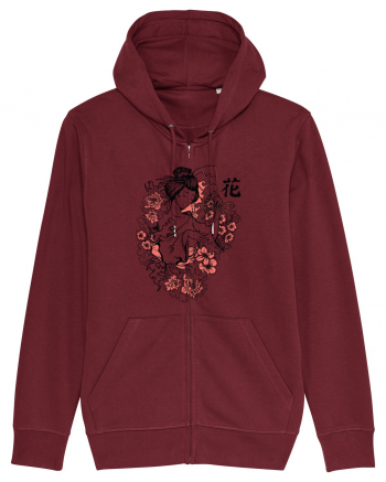 Geisha Flowers Burgundy