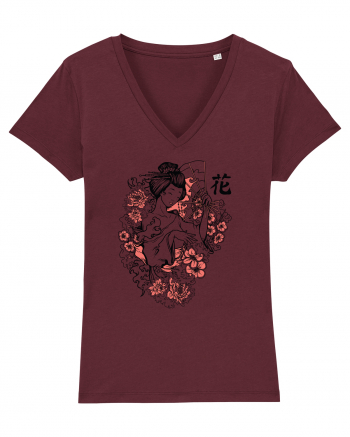 Geisha Flowers Burgundy