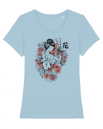 Geisha Flowers Sky Blue