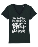 The best memories are made in flip flops Tricou mânecă scurtă guler V Damă Evoker
