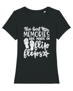 The best memories are made in flip flops Tricou mânecă scurtă guler larg fitted Damă Expresser