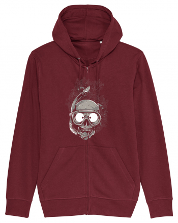 Scuba Diving Skull Burgundy