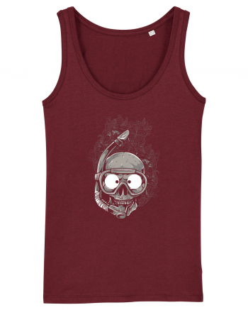 Scuba Diving Skull Burgundy