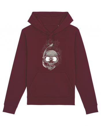 Scuba Diving Skull Burgundy