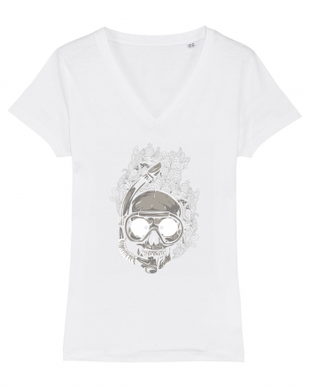 Scuba Diving Skull White