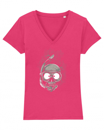 Scuba Diving Skull Raspberry