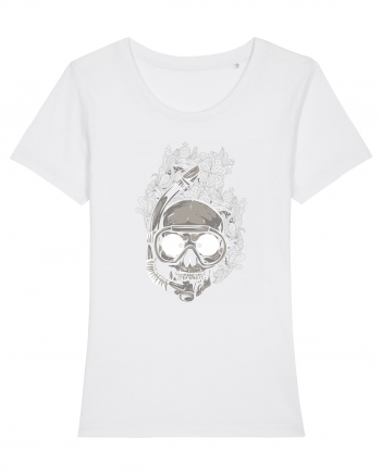 Scuba Diving Skull White