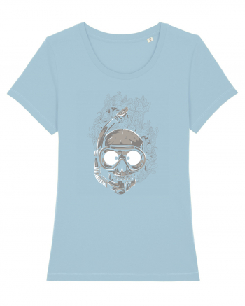 Scuba Diving Skull Sky Blue