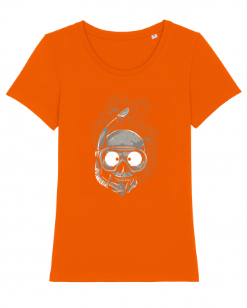 Scuba Diving Skull Bright Orange