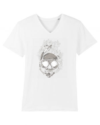 Scuba Diving Skull White