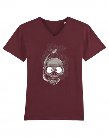 Scuba Diving Skull Burgundy