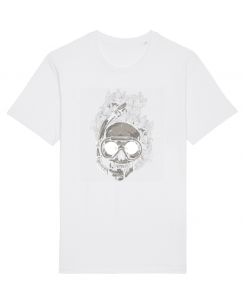 Scuba Diving Skull White