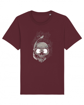 Scuba Diving Skull Burgundy