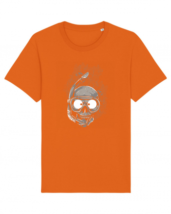 Scuba Diving Skull Bright Orange