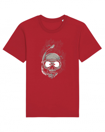 Scuba Diving Skull Red