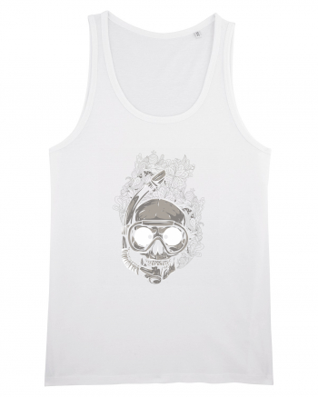 Scuba Diving Skull White