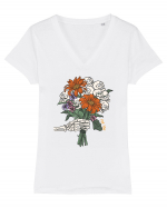 For You Halloween Flowers Tricou mânecă scurtă guler V Damă Evoker