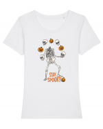 Stay Spooky Tricou mânecă scurtă guler larg fitted Damă Expresser