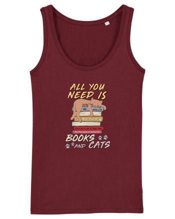 Books and cats Burgundy